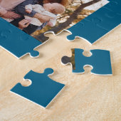 シンプルブルーフォトコラージュ20写真Instagram ジグソーパズル (側面)