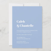 シンプルブルーフォト婚約パーティ 招待状 (裏面)