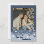 シンプルブルーフレームクリスマスフォトホリデーカード シーズンカード (正面)