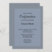 シンプルブルーフレーム確認招待状 招待状 (正面/裏面)