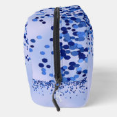 シンプルブルーブラシ仕上げ金属およびグリッターモノグラム | ドップキット (右)