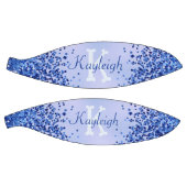 シンプルブルーブラシ仕上げ金属およびグリッターモノグラム | バスケットボール (パネル)