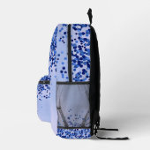 シンプルブルーブラシ仕上げ金属およびグリッターモノグラム | プリントバックパック (右)