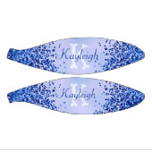 シンプルブルーブラシ仕上げ金属およびグリッターモノグラム | ミニバスケットボール (パネル)