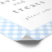 シンプルブループモダンライドボウベイビーシャワーサイン ポスター (角)