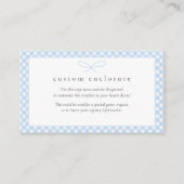 シンプルブループモダンライドボウDIY エンクロージャーカード (正面)