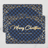 シンプルブループライド金箔クリスマスカード シーズンカード (正面/裏面)