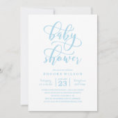 シンプルブルーベビーシャワー招待状 招待状 (正面)