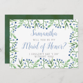 シンプルブルーベリー |私のメイド・オブ・オーナー（花嫁付き添い人）? 招待状