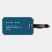 シンプルブルーホワイトドット男らしモノグラム ラゲッジタグ (裏面横)