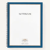 シンプルブルーホワイトモノグラムビジネス ノートブック (正面)