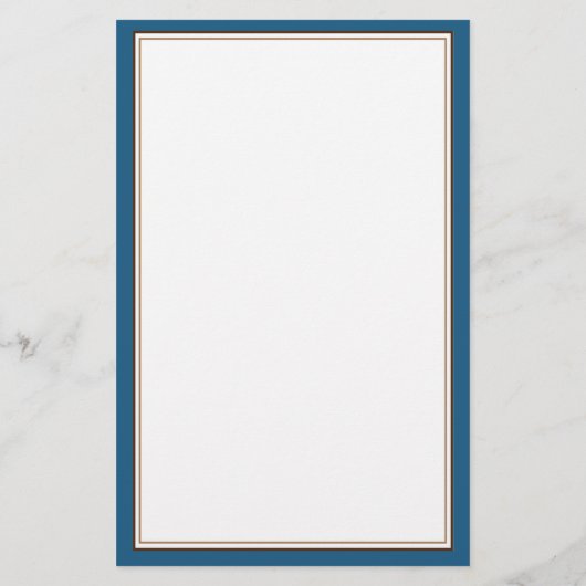 シンプルブルーホワイトモノグラムビジネス 便箋 (裏面)