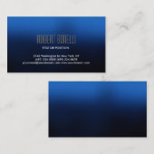 シンプルブルーホワイト金ゴールド名刺 名刺 (正面/裏面)