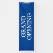 シンプルブルーホワイト額事業グランドオープニング 横断幕 (縦)