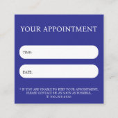 シンプルブルーホワエレガントイトサロンスパ 予約カード (正面)