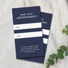 シンプルブルーホワエレガントイト美しいアポイントメント 予約カード
