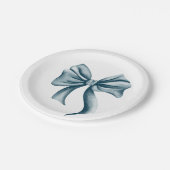 シンプルブルーボウベイビーシャワー ペーパープレート (アングル)