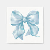シンプルブルーボウベビーシャワー スタンダードカクテルナプキン (正面)