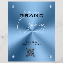 シンプルブルーメタリックモダンフライヤー