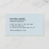 シンプルブルーモダンミニマリスト 名刺 (裏面)