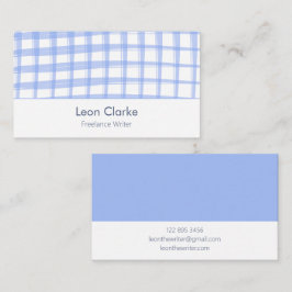 シンプルブルーモダンラティスデザイン 名刺