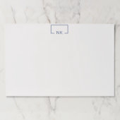 シンプルブルーモノグラムイニシャル ペーパーパッド (正面)