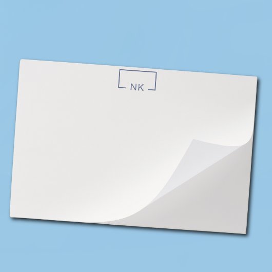 シンプルブルーモノグラムイニシャル ペーパーパッド