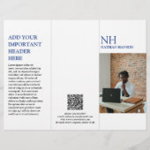 シンプルブルーモノグラムモダンパンフレット (正面)