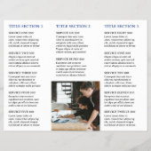 シンプルブルーモノグラムモダンパンフレット チラシ (裏面)