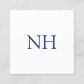 シンプルブルーモノグラムモダン スクエア名刺 (裏面)