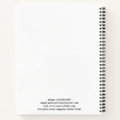 シンプルブルーモノグラムモダン ノートブック (裏面)