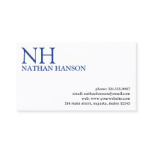 シンプルブルーモノグラムモダン