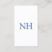 シンプルブルーモノグラムモダン 名刺 (裏面)