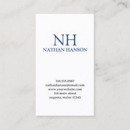 シンプルブルーモノグラムモダン 名刺