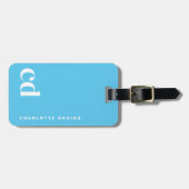 シンプルブルーモノグラム ラゲッジタグ (正面横)