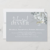 シンプルブルーリハーサル夕食会QRコードマップ 招待状 (正面)