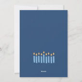 シンプルブルーレインボーキャンドルラブ&ライトハヌカー シーズンカード (裏面)