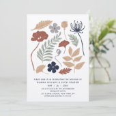 シンプルブルーレッドウッド花結婚フローラモダンズ 招待状 (スタンド正面)