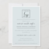 シンプルブルーロゴビジネスグランドオープン招待状 サンキューカード (正面)