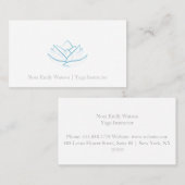 シンプルブルーロータスフラワービジネスカード 名刺 (正面/裏面)