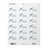 シンプルブルーロープノット差出人住所ラベル ラベル (フルシート)