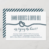 シンプルブルーロープノット結婚式招待状 招待状 (正面/裏面)