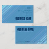 シンプルブルー対角ストライプ名刺 名刺 (正面/裏面)