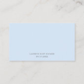 シンプルブルー推測ゲームかわいい赤ちゃんシャワー エンクロージャーカード (裏面)