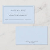 シンプルブルー推測ゲームかわいい赤ちゃんシャワー エンクロージャーカード (正面/裏面)