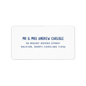 シンプルブルー文字住所 シール (正面)