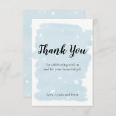 シンプルブルー水彩星 サンキューカード (正面/裏面)