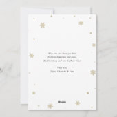 シンプルブルー雪の写真メリークリスマスカード シーズンカード (裏面)