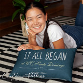 シンプルブルー　ここから始まったすべての記念日 アクセントクッション