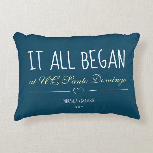 シンプルブルー　すべてはここから始まった アクセントクッション (正面)